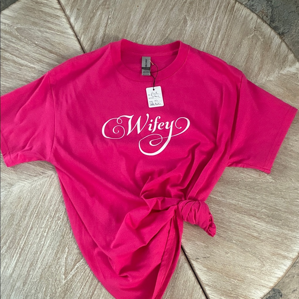 Gildan Pink 'Wifey' Short Sleeve Tee